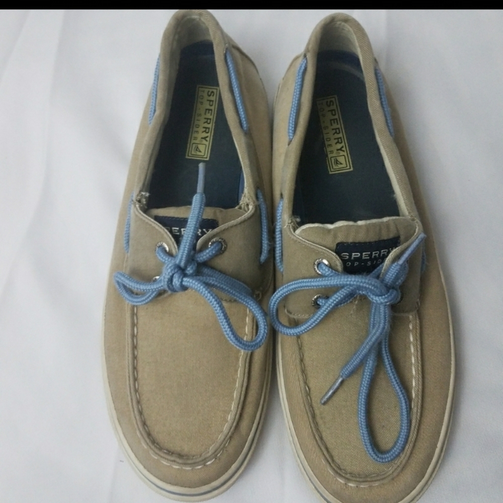 Men's Sperry 8 1/2 tan and blue